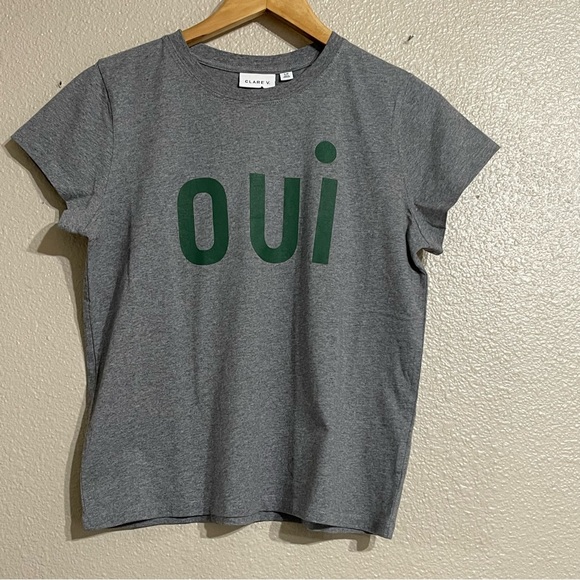 Clare V. Classic Tee Oui Grey Melange - Picture 4 of 15